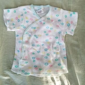 Vintage Infant Side Snap Shirt Size 6M Baby Undershirt Cotton Basics